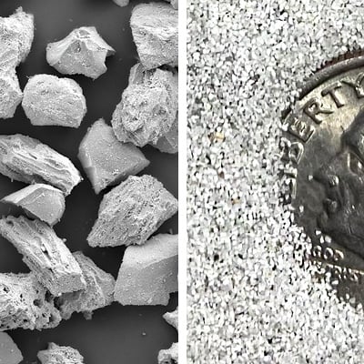 HP Grade 1/2: magnified and actual size